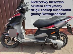 Dzielnicowy zatrzymał nietrzeźwego kierowcę po reakcji mieszkanki gminy Nowogrodziec, która zabrała kluczki od skutera